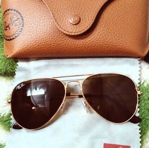 Ray ban* Aviator Sunglasses Gold/Black
